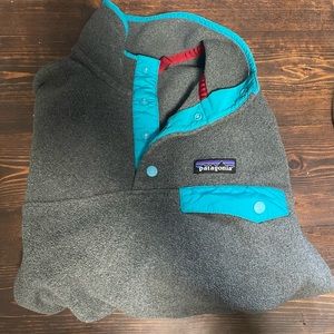 Patagonia Snap T Pullover - Women’s Small - Teal and Grey